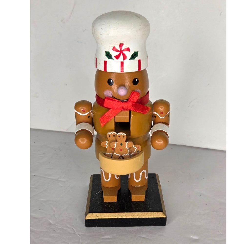 Gingerbread Nutcracker Wooden Christmas Decor Bakery Chef Theme